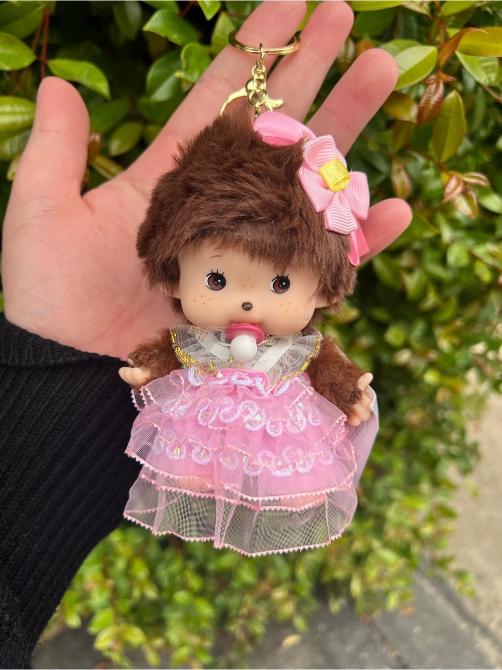 MONQUIQUI DOLL IN PINK DRESS PLUSH KEYCHAIN